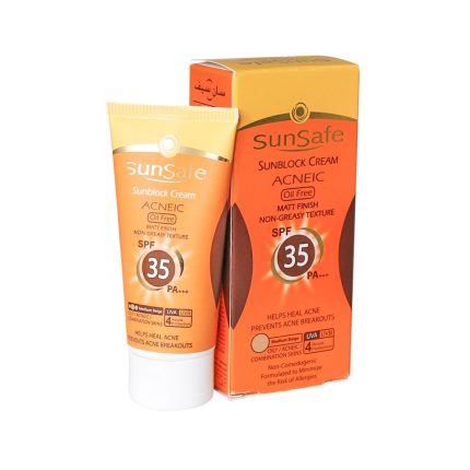کرم ضد آفتاب فاقد چربی بژ روشن سان سیف spf35